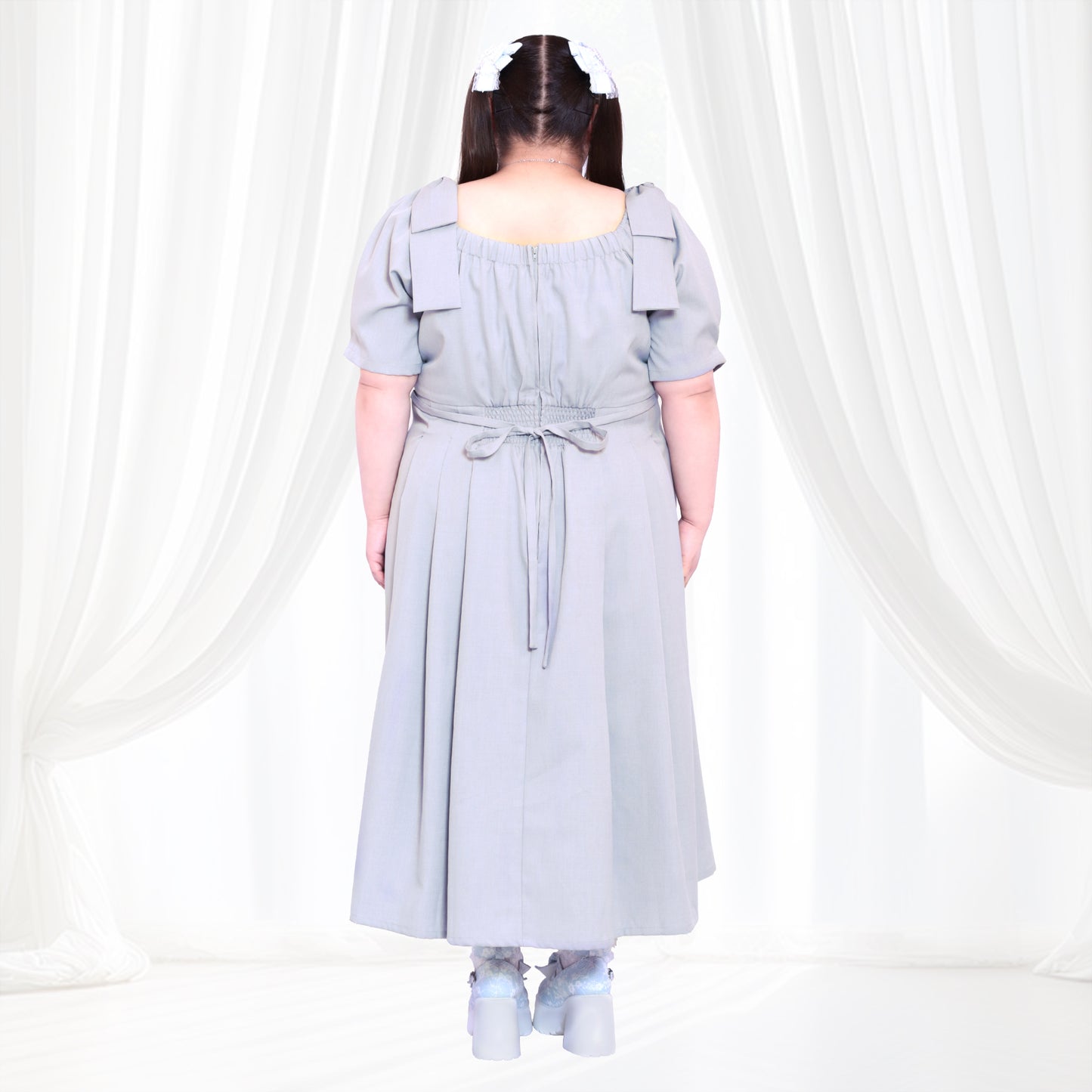 大きいサイズ レディース Sugar Blue Bonbon Ribbon Dress (3L/4L/5L/6L) / Taberunosky