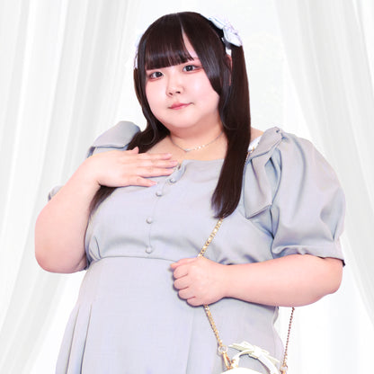 Sugar Blue Bonbon Ribbon Dress (3L/4L/5L/6L) / Taberunosky