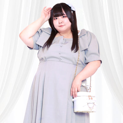 Sugar Blue Bonbon Ribbon Dress (3L/4L/5L/6L) / Taberunosky