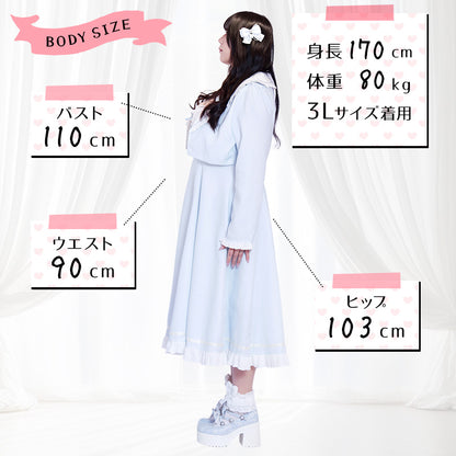 ふわ甘セーラーカラーお嬢さまワンピース(3L/5L)
