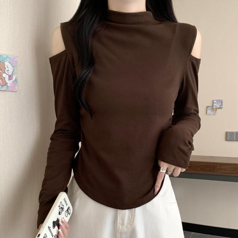 ショルダーリリース・モックネックカットソー(L/LL/3L/4L/5L)