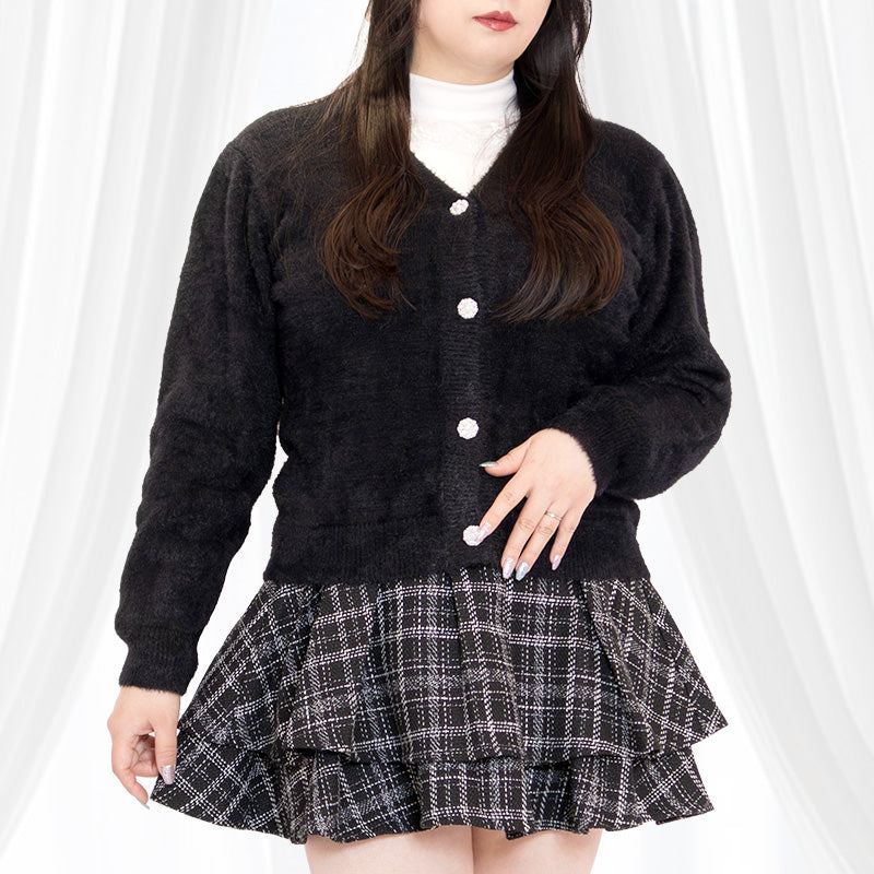 大きいサイズ レディース 月明りのシャギーニット・ふわもちカーディガン（3L-4L/5L-6L）/Taberunosky（タベルノスキー）