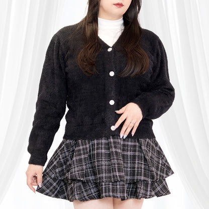 月明りのシャギーニット・ふわもちカーディガン（3L-4L/5L-6L）/Taberunosky（タベルノスキー）