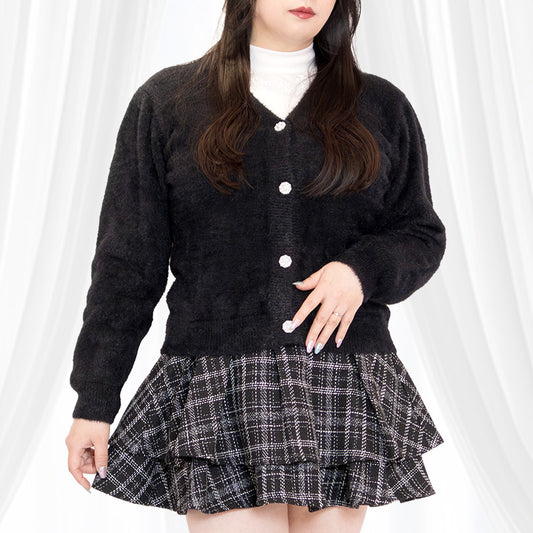 月明りのシャギーニット・ふわもちカーディガン（3L-4L/5L-6L）/Taberunosky（タベルノスキー）