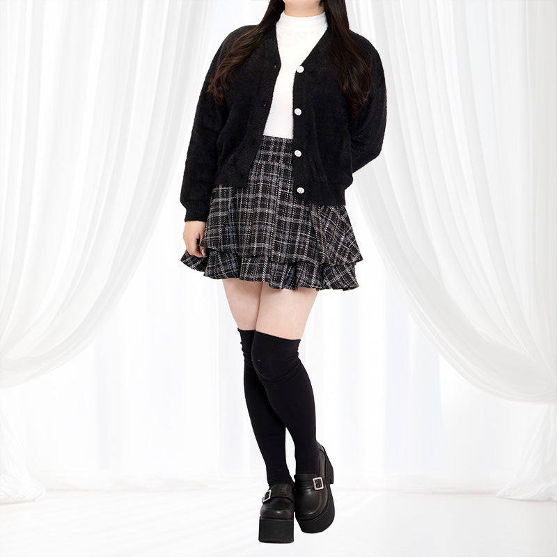 大きいサイズ レディース｜Moonlit Shaggy Knit Fluffy Cardigan (3L