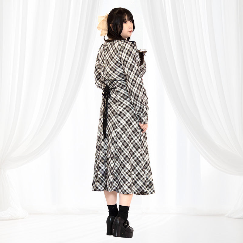 大きいサイズ レディース｜カフェノワール・チェックワンピース（3L/4L