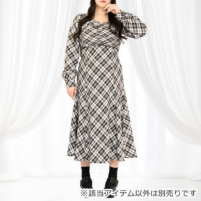 カフェノワール・チェックワンピース（3L/4L/5L/6L）/Taberunosky（タベルノスキー）