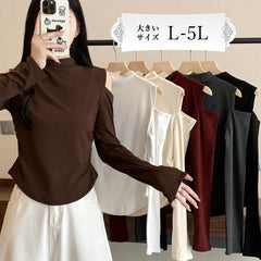 Shoulder release mock neck top (L/LL/3L/4L/5L)
