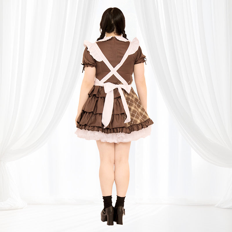 クラシカルチェックの探偵メイドさんコスチューム (M/L/LL/3L/4L/5L/6L)/コスプレ