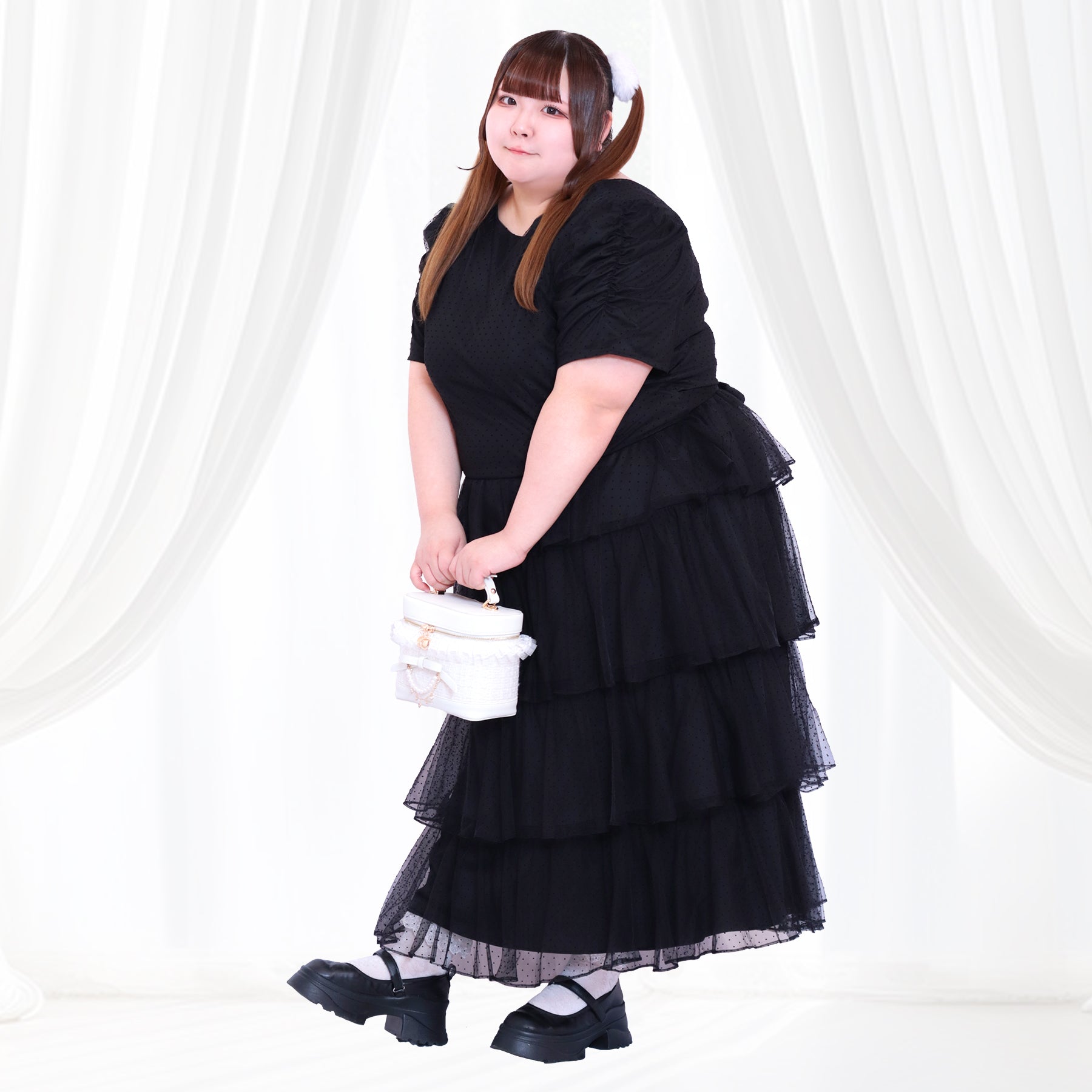 大きいサイズ レディース｜ノワール・ドットチュール・バックリボン