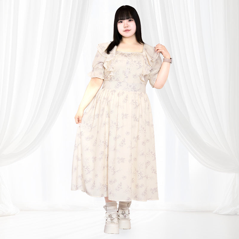 スイートバニラのふわふわメモリーワンピース（3L/4L/5L/6L）/Taberunosky（タベルノスキー）