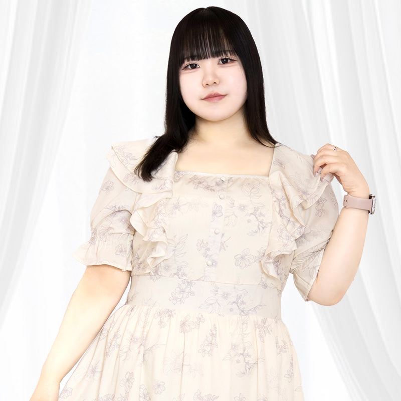 スイートバニラのふわふわメモリーワンピース（3L/4L/5L/6L）/Taberunosky（タベルノスキー）