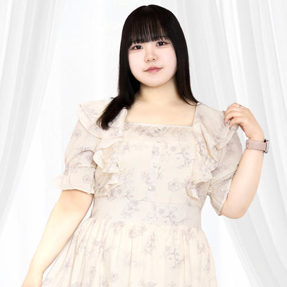 スイートバニラのふわふわメモリーワンピース（3L/4L/5L/6L）/Taberunosky（タベルノスキー）