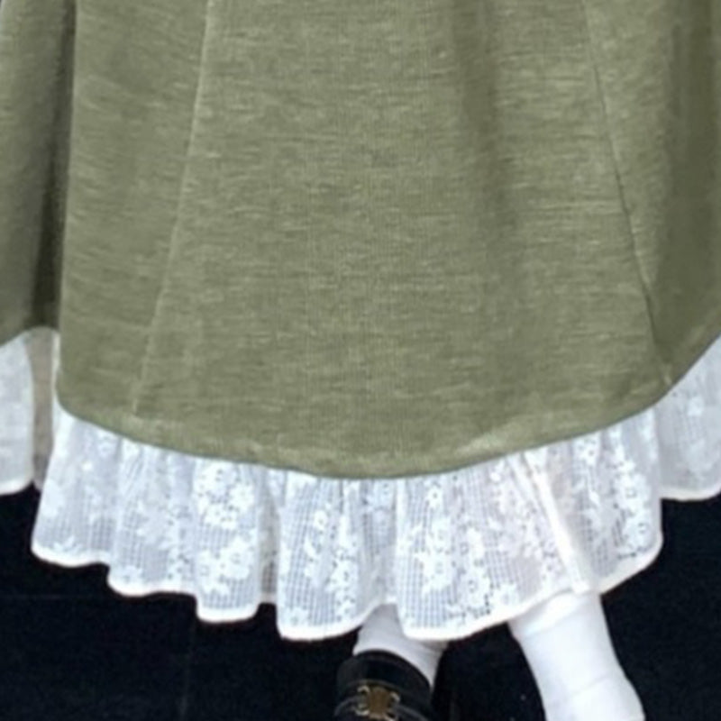 オリーブミルク・レーストリムワンピース(L/LL/3L/4L/5L)