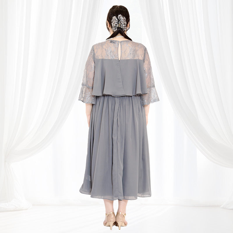 エレーヌ・グレーシフォンレースドレス(3L/4L/5L/6L)オケージョン/結婚式