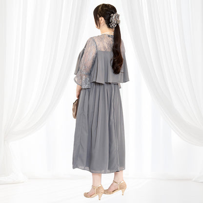 エレーヌ・グレーシフォンレースドレス(3L/4L/5L/6L)オケージョン/結婚式