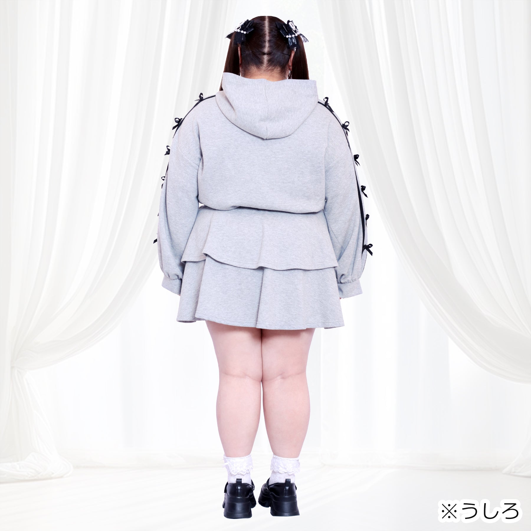 大きいサイズ レディース｜クロップド丈のジャージリボンの
