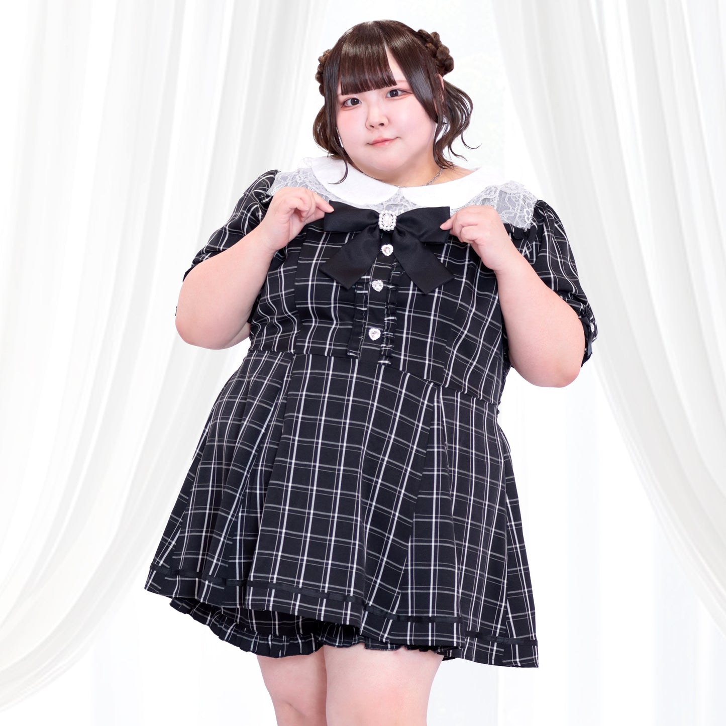 大きいサイズ レディース 王道地雷ちゃんの半袖セットアップ（3L/4L/5L/6L）/Taberunosky（タベルノスキー）