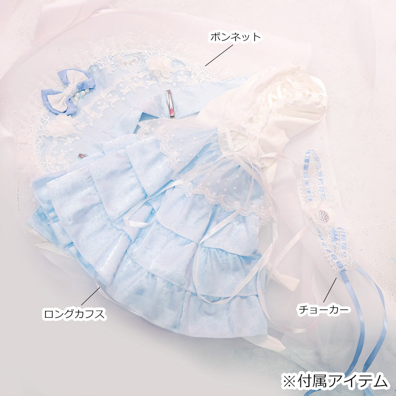 大きいサイズ レディース 【予約】ローズブルーの祝福レースロリータワンピースドレスセット(3L/4L/5L)