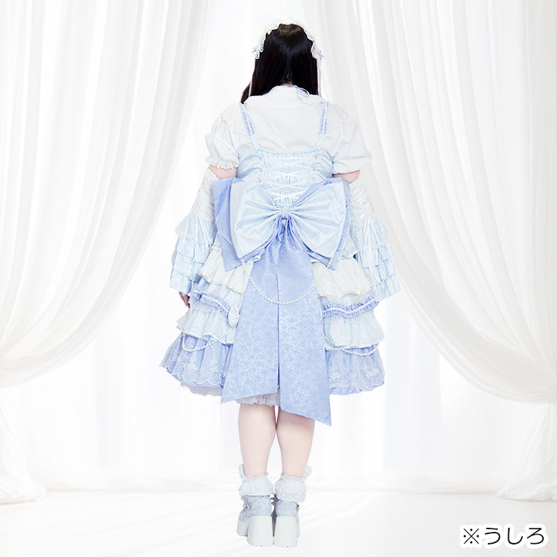 大きいサイズ レディース 【予約】ローズブルーの祝福レースロリータワンピースドレスセット(3L/4L/5L)