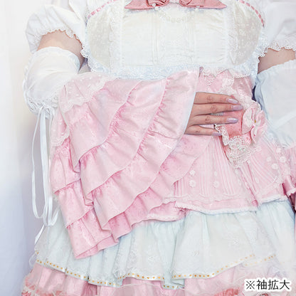 Rose Pink Blessed Lace Lolita One-Piece Dress Set (3L/4L/5L)