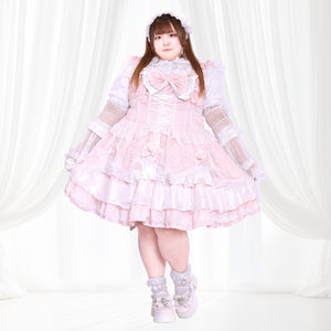 Moon Dew Lace Milky Lolita One-Piece Dress Set (3L/4L/5L)