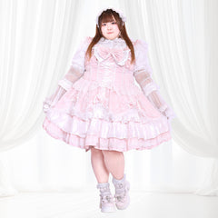 Moon Dew Lace Milky Lolita One-Piece Dress Set (3L/4L/5L)