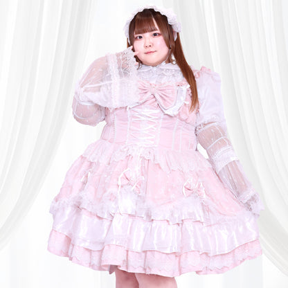 Moon Dew Lace Milky Lolita One-Piece Dress Set (3L/4L/5L)