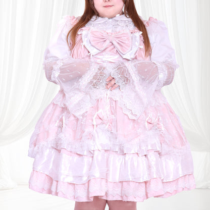 Moon Dew Lace Milky Lolita One-Piece Dress Set (3L/4L/5L)