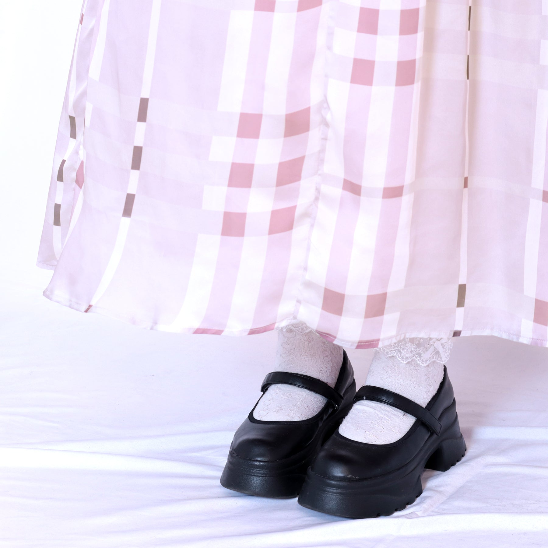 Parfum Check Dress, Pink (3L/4L/5L/6L) / Taberunosky – 大きい