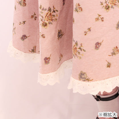 ローズシュガーのアンティークリボンロング丈ワンピ（3L/4L/5L）/Taberunosky（タベルノスキー）