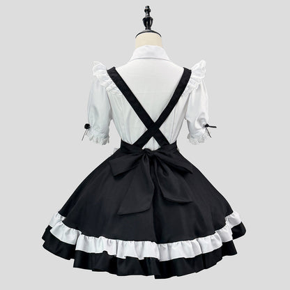 デイジー刺繍エプロンのメイド服・ハロウィン・コスプレ(M/L/LL/3L/4L/5L/6L)