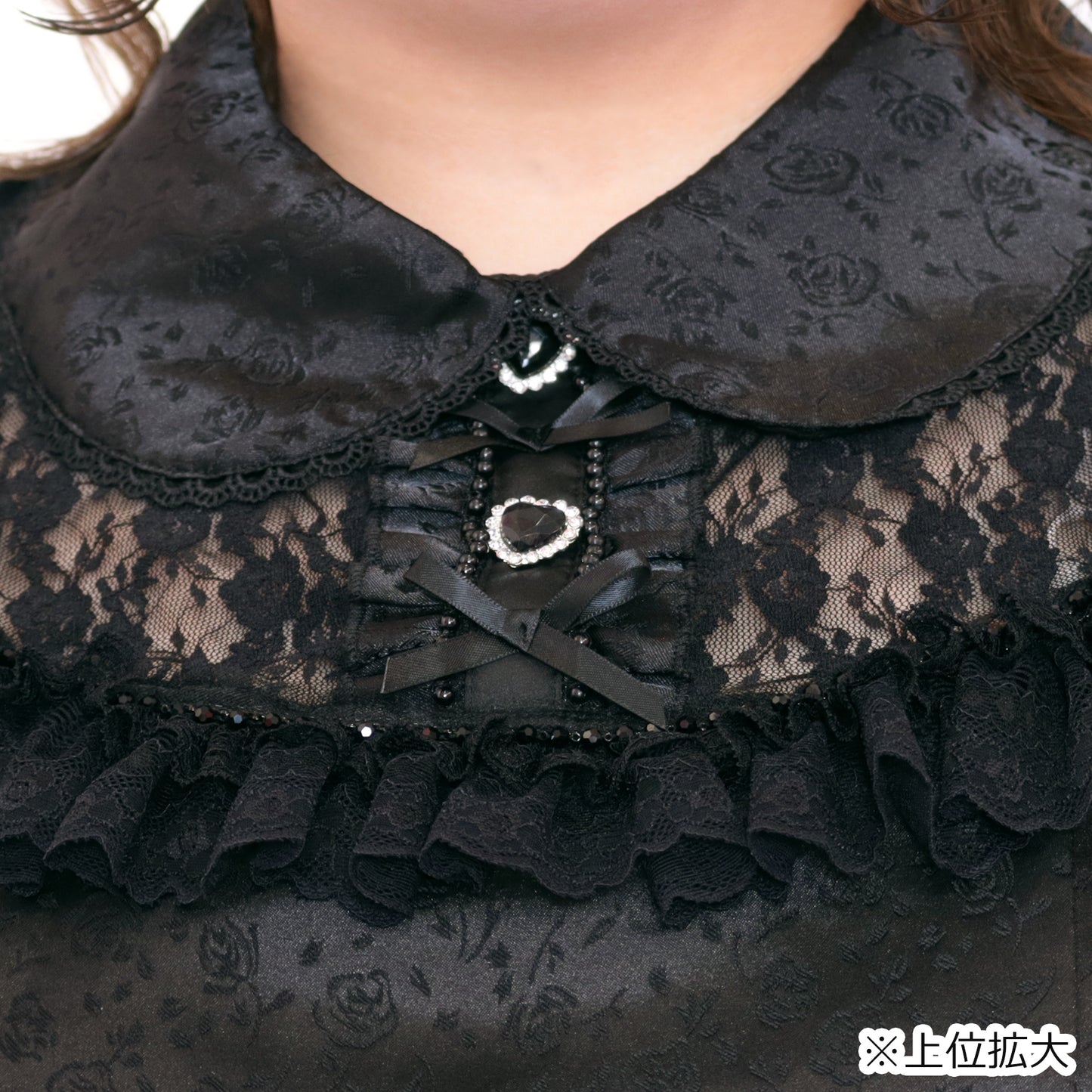 大きいサイズ レディース ブラックローズの漆黒デビルちゃんセットアップ・アームカバー付（3L/4L/5L/6L）/Taberunosky（タベルノスキー）