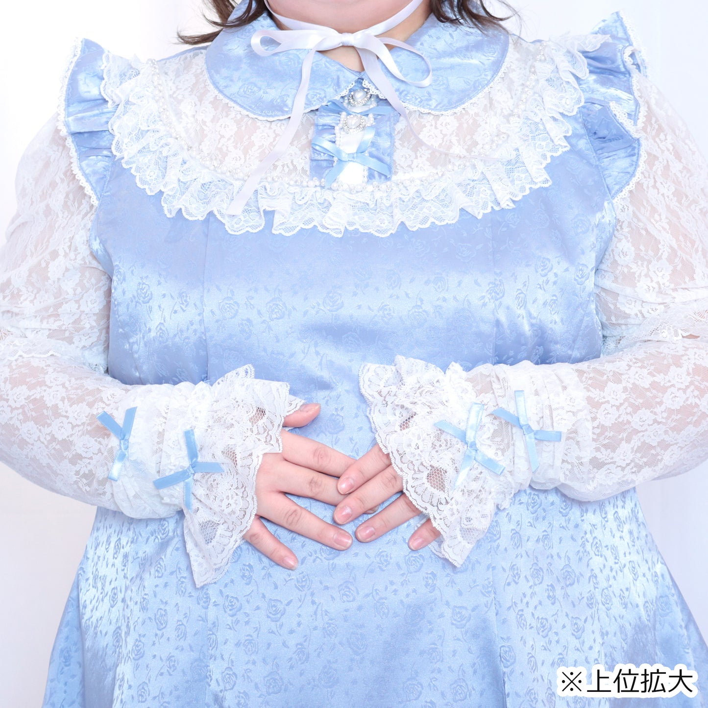 大きいサイズ レディース ブルーローズの天使ちゃんセットアップ・アームカバー付（3L/4L/5L/6L）/Taberunosky（タベルノスキー）