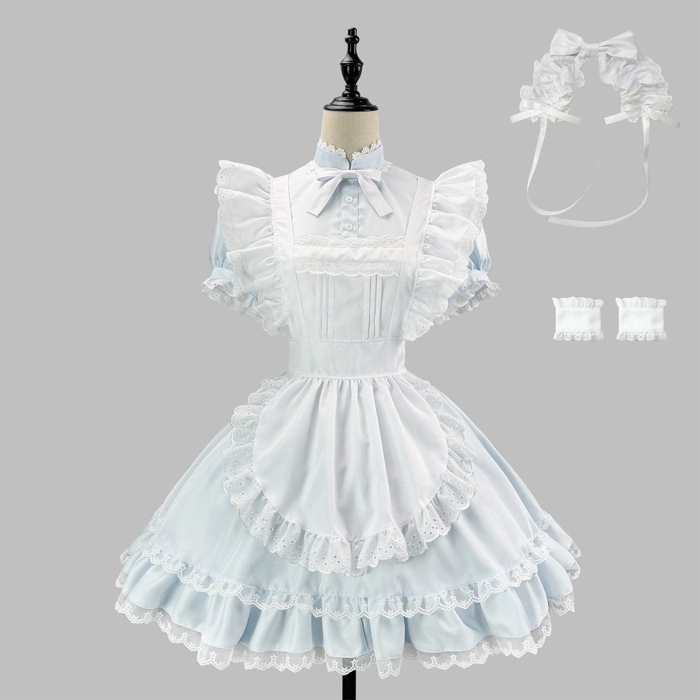 大きいサイズ レディース ミルキードールメイドフリルワンピースドレス・ハロウィン・コスプレ(M/L/LL/3L/4L/5L/6L)