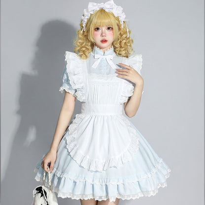 ミルキードールメイドフリルワンピースドレス・ハロウィン・コスプレ(M/L/LL/3L/4L/5L/6L)
