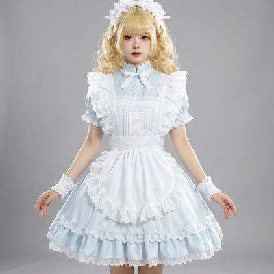 【大きいサイズのコスプレランキング】ミルキードールメイドフリルワンピースドレス・ハロウィン・コスプレ(M/L/LL/3L/4L/5L/6L)