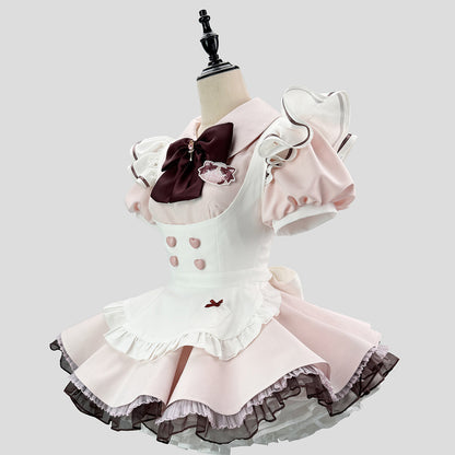 ハートボタンのショコラピンクメイドセット・ハロウィン・コスプレ(M/L/LL/3L/4L/5L/6L)