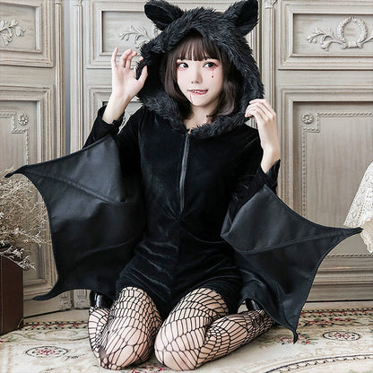 ガブガブこうもりさんワイドウィングショートコスチューム/ハロウィン・コスプレ(L/LL/3L/4L)