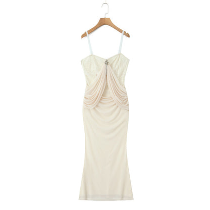 Jeweled Drape Lace Mermaid Dress (LL/3L/4L/5L)