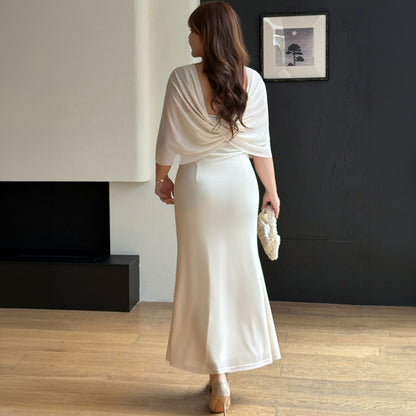 Jeweled Drape Lace Mermaid Dress (LL/3L/4L/5L)