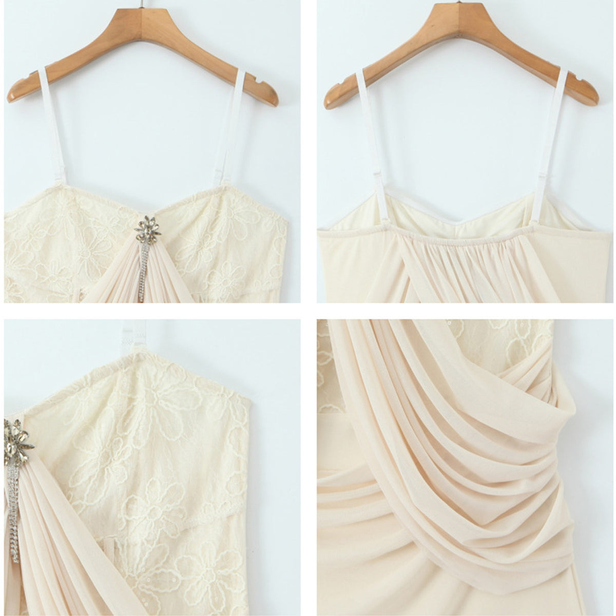 Jeweled Drape Lace Mermaid Dress (LL/3L/4L/5L)