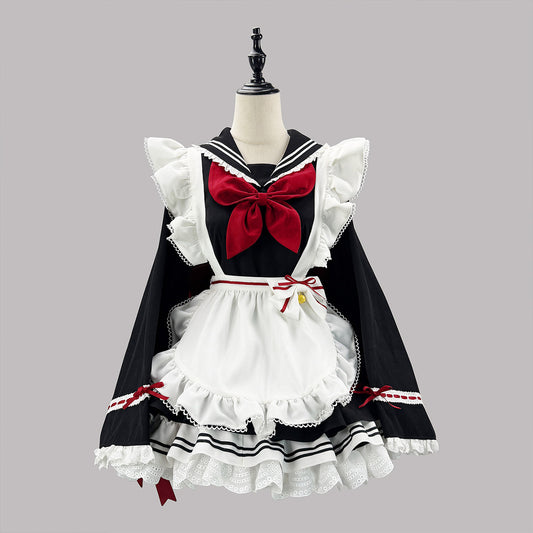 夜汽車セーラーのビッグリボンメイド服・ハロウィン・コスプレ(M/L/LL/3L/4L/5L/6L)