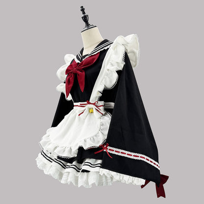 夜汽車セーラーのビッグリボンメイド服・ハロウィン・コスプレ(M/L/LL/3L/4L/5L/6L)