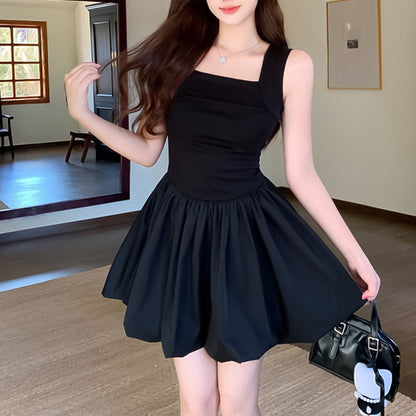ブラックチューリップフレアミニワンピース/LL/3L/4L/5L)