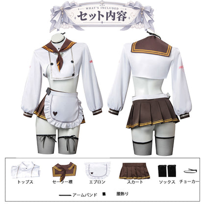 クッキングオイル女神のハートエプロンメイドコスチューム(LL/3L/4L)ハロウィン/コスプレ
