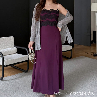 ボタニカルレースビスチェ風マキシドレス(LL/3L/4L/5L)