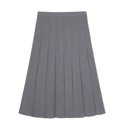 グレージュムードの美シルエットロングプリーツスカート(LL/3L/4L/5L/6L)