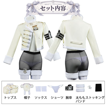 女神のアイボリーファー軍装ショートジャケットコスチューム(LL/3L/4L)ハロウィン/コスプレ