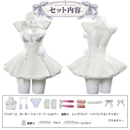 女神の純白ハートジュエルレースアップコスチューム(LL/3L/4L)ハロウィン/コスプレ
